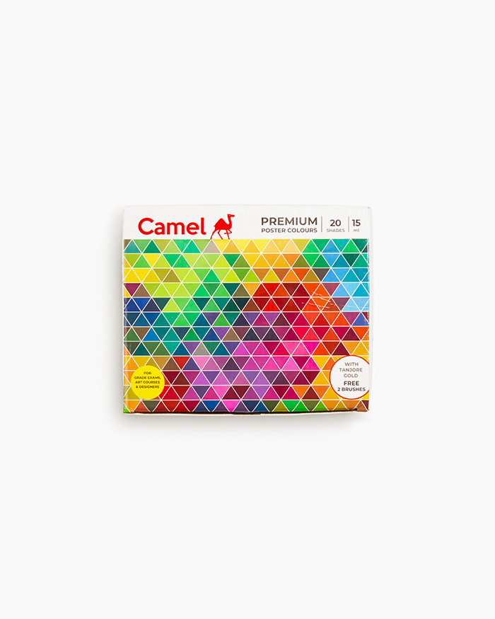 Camel Premium Poster Colours Assorted Pack with Brushes